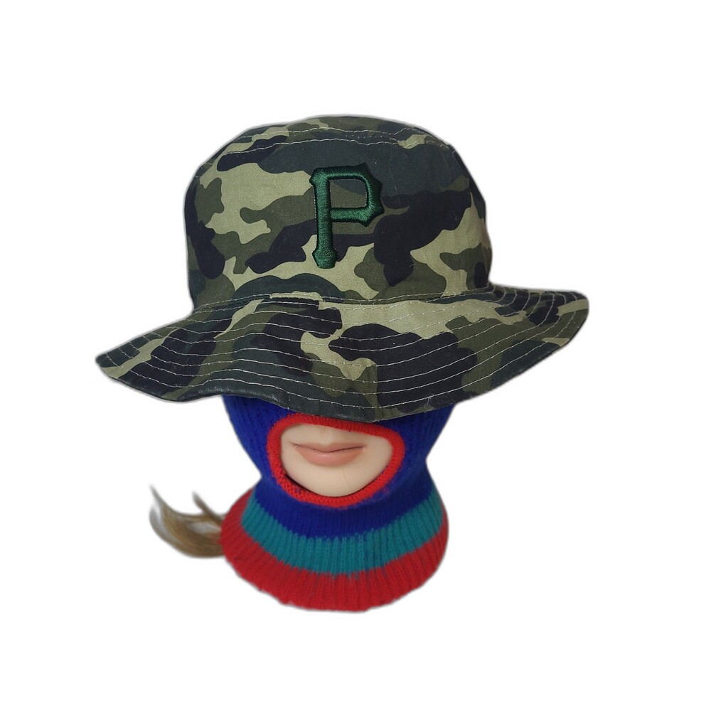 Vtg Pittsburgh Pirates Camo bucket hat Promo MLB Hat